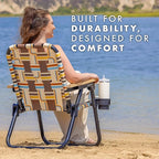 GoSports WOVN Beach Backpack Chair - 9 Styles Available - Premium Folding Camping Chair