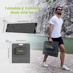 80 Watt Portable Solar Panel for Power Station, IP67 Waterproof Foldable Solar Cell Solar Charger DC5521 DC7909 XT60 Anderson DC 8mm Connector for Camping, RV, Off Grid Outdoor Essentials