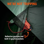 Kelty Wireless Freestanding Camping Tent, 2 4 or 6 Person Size, Huge Interior and Peak Height, Intuitive + Easy to Pitch, Color Coded Setup