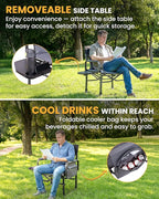 KingCamp XXL Heavy Duty Camping Directors Chair 550lbs Capacity, Extra Wide Oversized Camp Chairs with Side Table & Cooler Bag, Compact Padded Folding Chair for Big and Tall Outdoor Sports Picnic Lawn