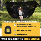 Wise Owl Outfitters Hammock Bug Net – Mosquito Net for Hammock, Lightweight Bug Netting for Camping, Hiking, Backpacking, Forest & Outdoor Use