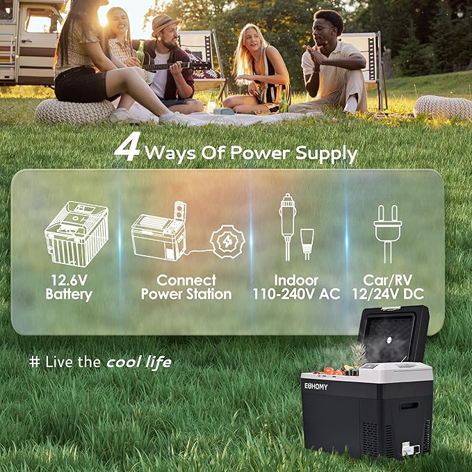 EUHOMY 12 Volt Refrigerator, 32QT(30L) PortableRefrigerator, Car Fridge Usable Battery, CarRefrigerator 12/24V DC 110-240V AC, Portable Freezer for Camping, Travel, Truck, Outdoor