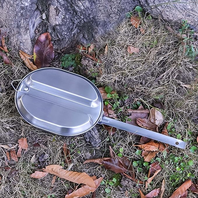 Goetland 304 Stainless Steel US Military Mess Kit Plate Set GI Type Outdoor Camping Hiking Picnic BBQ Beach