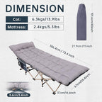 Camping Cot, Heated Camping Cot Folding Cot for Adults with Heated Mattress, Folding Bed, Carry Bag, Pillow & Side Mesh Holders Holds Weights Up to 500Lbs (Set of 2 Grey)