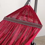 Best Home Fashion Hammock for 2 Persons with Collapsible Steel Stand 600 lbs Capacity- Portable Carrying Case, Adjustable, Perfect for Camping Beach Patio, EZ Daze Foldable Hammock with Stand- RED