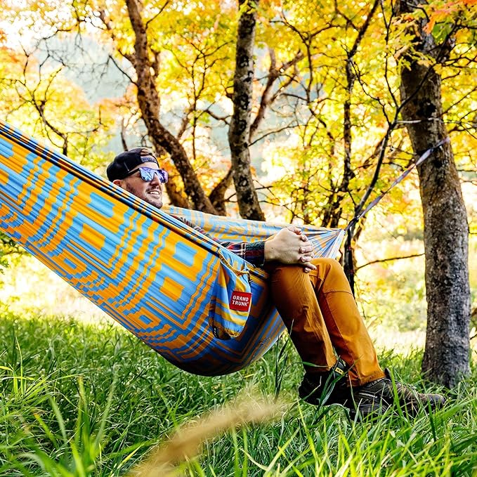GRAND TRUNK TrunkTech Double Hammock | Ultra-Strong & Lightweight | 11 ft Hammock with Ripstop Nylon | 500 lb Capacity | Fast-Drying & Weather-Resistant | Vista