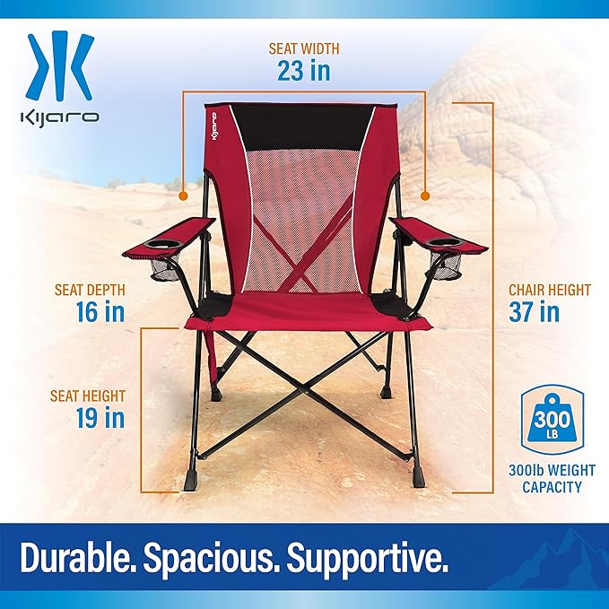 Kijaro Dual Lock Bundle Camping Chair, Ripstop PolyesterRed Rock Canyon Fabric