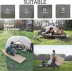 Naturehike Self-Inflating Single Spliced Camping Air Cushion, Ultralight Sleeping Pad with Pillow, Compact Inflatable Portable Sleeping Mat for Backpacking Hiking Car Traveling Beach Tent (Blue)