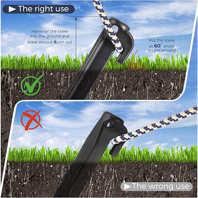 9 Inch Plastic Inflatable Stakes Tent Stakes Replacement Yard Inflatable Accessories for Camping Tent Pegs Garden Home Decorations
