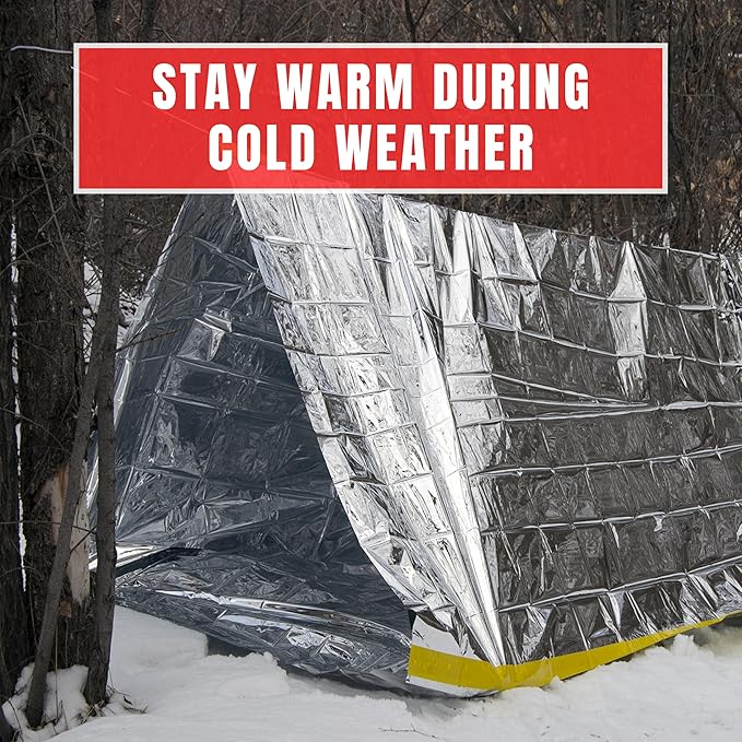 Emergency Zone Reflective & Green Survival 2 Person Tube Tents. Available in 1, 2, 3, 48 Packs. (Reflective, 48)