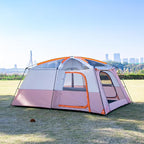 KTT Extra Large Tent 10-12-14 Person(Style-B),Family Cabin Tents,2 Rooms,3 Doors and 3 Windows with Mesh,Straight Wall,Waterproof,Double Layer,Big Tent for Outdoor,Picnic,Camping,Family Gathering