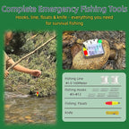Mini Survival Fishing Kit–Compact Emergency Gear for Camping,Hiking,Bushcraft,Backpacking Small Tackle Box with Hooks,Line,Tools