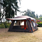 KTT Extra Large Tent 10-12-14 Person(A),Family Cabin Tents,2 Rooms,3 Doors and 3 Windows with Mesh,Straight Wall,Waterproof,Double Layer,Big Tent for Outdoor,Picnic,Camping,Family Gathering