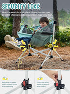 EVER ADVANCED Kids Hammock Chair Foldable, Kids Camping Chair with Stand Portable, Hammock Swing Chair with Cup Holder, Child Camping Gear Carry Bag for Traveling Outdoor Patio Supports 125LBS Green