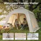 ABORON 2/6/8/10/12 Person Inflatable Camping Tent, Easy Setup Blow Up Tent with Hand Pump, PU3000mm Waterproof & Breathable 4 Season Glamping Tent for Outdoor Camping