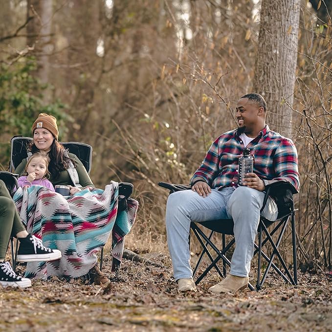 SUNNYFEEL XXL Oversized Camping Chair Heavy Duty 800 LBS for Big Tall People Padded Portable Folding Quad Lawn Chairs with Armrest Cup Holder & Pocket for Outdoor/Travel/Picnic/Camp/Sports
