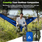 Camping Hammock with Mosquito Net – Portable Parachute Nylon Hammock Tent with Tree Straps, Camp Rope & Stake - for Hiking, Backpacking, Travel, Backyard, Beach – Holds Up to 500lbs (Blue)