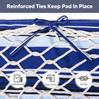 SUNCREAT Portable Hammock Pad with Soft Pillow, Two-Layer Soft Polyester Pad, Blue Stripes