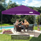 Best Choice Products 10x10ft Pop Up Canopy Tent, Outdoor Shade, 1 Person 1 Minute Set Up, Carry Case, 4 Weight Bags - Amethyst Purple