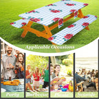 Fitted Picnic Table Cover with Bench Covers Set, Waterproof Lightweight Rectangle 72in Folding Table Cloths Canopy Shade Slipcover Cool Unique Fun Camping Gift for Camper Women Men Family Rv Owners