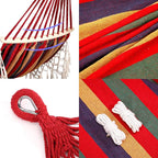 Double Hammock with Tree Straps 108x59in Heavy Duty 770 lbs Camping Hammock with Tassels Portable Colorful Canvas Hammocks with Carry Bag for Backyard Outdoor Beach Patio