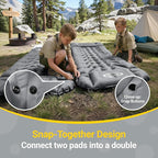 Sleeping Pad for Camping, Backpacking Sleeping Mat with Built-in Pillow and Foot Pump, 4in Thick Compact Camping Air Mattress for Hiking Tent Road Trip Car Camp Travel Gear