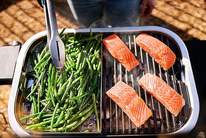 Weber Lumin Portable Outdoor Electric Barbecue Grill for Small Spaces and Travel, Golden Yellow