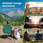 ALPHA CAMP Camping Chair 2 Pack Portable Chair with 3-Can Cooler Folding Chair with Side Pocket and Cup Holder, Collapsible for Camping, Tailgates, Beach, Fishing and Sports,2PC
