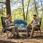 EVER ADVANCED Teslin Reclining Camping Chairs for Adult Lightweight, Portable Compact Folding Chair with Adjustable Back, 4-Level Recliner Chairs, Lawn Chair for Patio Balcony, Supports 300lbs, Black
