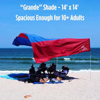 MillionShades® Beach Shade Canopy – Grande 14 ft x 14 ft Wind-Propelled™ Sun Shade for Beach with UPF 50+, 360° Views, Quiet & Lightweight Design, Easy Setup Tent - Windproof Beach Shelter