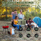 5 Gallon Water Jug,18.5L Portable Water Container with Spigot, Cleaning Brush, Detachable Hose & Extra Lid, Dual Handles Design, BPA-Free Camping Hydration Canteen, Outdoor Tank Storage PE - Green