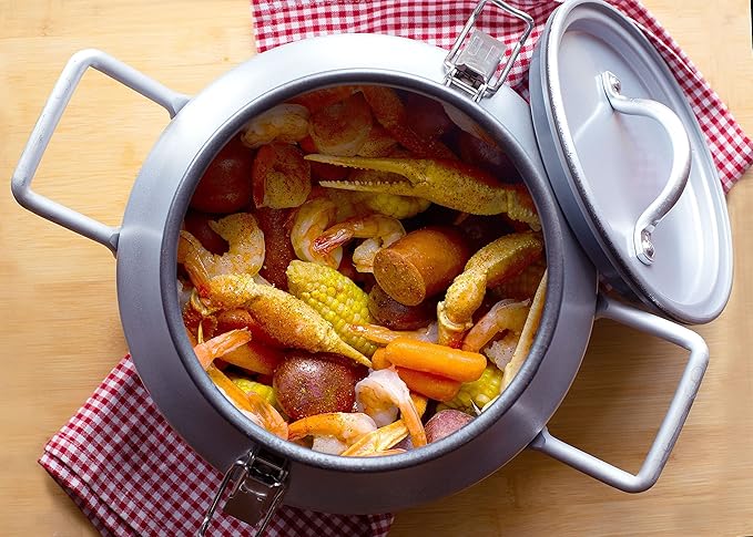 CanCooker Camping Cookware Jr. Kit | 2 Gallon Steam Cooker with Non-Stick Coating, Stainless Steel Cooking Rack & 100+ Recipe Cookbook - Complete Outdoor Cooking System