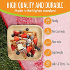 Raj Palm Leaf Plates [100-Pack] 7" Square Plates like Bamboo plates Disposable, Strong, Decorative Compostable Tableware for wedding, Lunch, Dinner, Birthday, Camping, Outdoor BBQ, Picnic