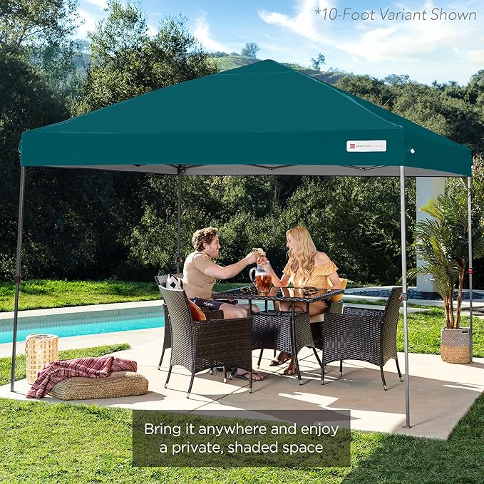Best Choice Products 8x8ft Pop Up Canopy Tent, Outdoor Shade, 1 Person 1 Minute Set Up, Carry Case, 4 Weight Bags - Cerulean