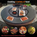 Lineslife X-Marks Fire Pit Cooking Grill Grates Portable, Heavy Duty Folding Round Campfire Grill Grate, Firepit Grill Grate with Handles for Outdoor BBQ Picnic, Black 30 Inch