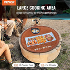 VEVOR X-Marks Fire Pit Grill Grate, Round Cooking Grate, Heavy Duty Steel Campfire BBQ Grill Grid with Handle and Support X Wire, Portable Camping Cookware for Outside Party & Gathering, 36 Inch Black