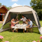 12'x12' Camping Screen Tent - Portable Screen Canopy 8-10 Person&Instant UV Resistant Sun Shelter,Easy to Set Up&Mosquito Net Tent&Waterproof,Suitable for Family Camping Trip,Backyard,Picnic