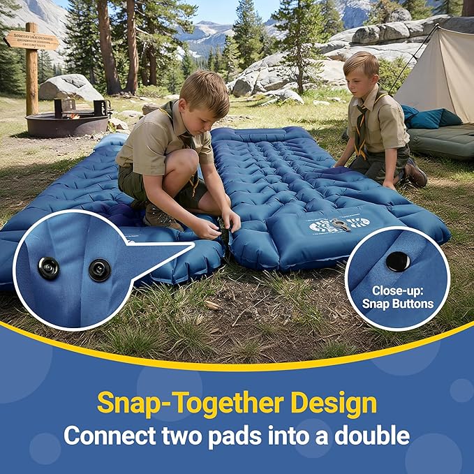 Sleeping Pad, Backpacking Camping Pad with Built-in Pillow and Foot Pump, 4in Thick Compact Camping mat for Hiking Tent Road Trip Car Camp Travel Gear
