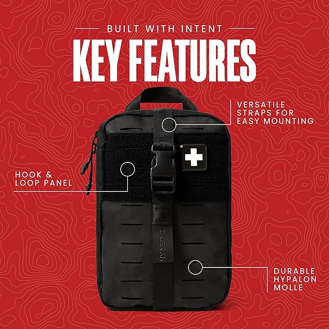 MY MEDIC MyFAK Standard Ifak First Aid Kit - 132 Life Saving Trauma and Medical Items - HSA&FSA Eligible Survival Kit for Camping or Your Car - Black