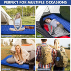 HiiPeak Ultralight Inflatable Sleeping Mat with Built-in Foot Pump & Pillow, Compact Air Mattress for Backpacking, Hiking (Light Blue)