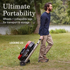 Coleman RoadTrip 285 Portable Stand-Up Propane Grill with 3 Adjustable Burners & Instastart Ignition, 20,000 BTUs of Power for Outdoor Cooking, Camping, Tailgating, Grilling, BBQs, & More