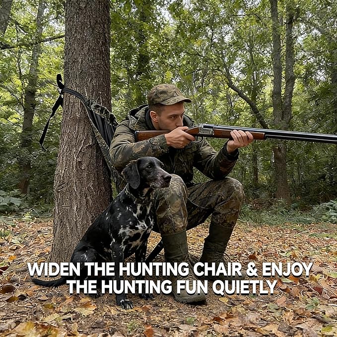 Outdoors Low Down Hunting Tree Seat,Adjustable Height,Camping Chair Turkey Hunting Chair Hunting Hammock Chair Portable and Light Weight Camping Stool on Tree