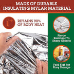 Emergency Thermal Tent -Reflective Mylar Survival Shelter-XL Size Waterproof Lightweight Tube Tent- Insulated Retains Heat & Fits 2 Adults in All Weather- Outdoors, Hiking, Bug Out Bag- 8 x 3 Feet