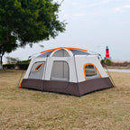 KTT Large Tent 8-10-12 Person,Family Cabin Tents,2 Rooms,2 Doors and 4 Windows with Mesh,Straight Wall,Waterproof,Double Layer,Big Tents for Outdoor,Picnic,Camping,Family Gathering