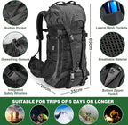 Premium Hiking Camping Backpack Set, Casual Style with Inflatable Sleeping Pad, Trekking Poles, Monocular, Water Filter Bottle & LED Headlamp - Adventure Essentials for Outdoor Explorers