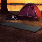 Foam Sleeping Pad for Camping - 1.25-Inch-Thick Waterproof Sleep Pad with Carry Straps for Cots, Tents, or Sleepovers by Wakeman Outdoors (Black)