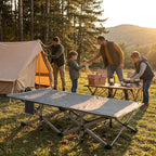 Camping Cot Bed for Adults, Portable Sleeping Cots with Mattress Folding, Fold Away Guest Bed Cot with Carrying Bag for Home Office Nap Indoor Outdoor (Grey)