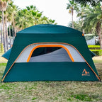 KTT Extra Large Tent 10-12-14 Person(B),Family Cabin Tents,2 Rooms,3 Doors and 3 Windows with Mesh,Straight Wall,Waterproof,Double Layer,Big Tent for Outdoor,Picnic,Camping,Family Gathering