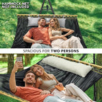 Tranquillo Unity Adjustable Hammock Stand, Collapsible Camping Hammock and Stand, 800 lbs Capacity Steel Double Hammock Stand for 2 Persons, Steel Frame - Black