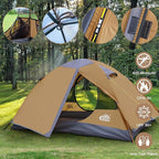 2 Person Backpacking Tent, Waterproof Windproof Two Person Tent, Lightweight Easy Setup 2 Man Tent for Camping Hiking Cycling